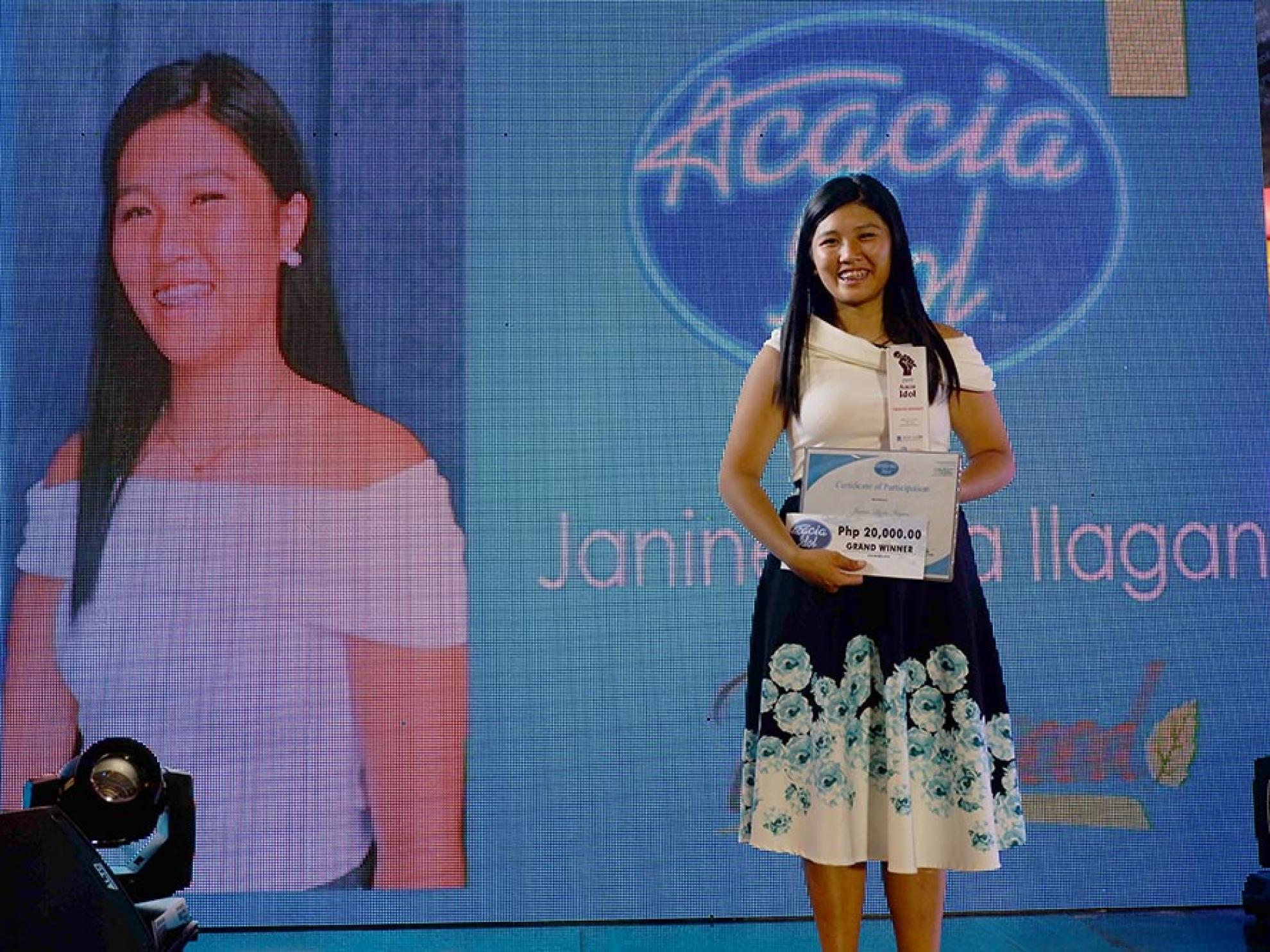 One of the winners of the first DMCI Homes 'Acacia Idol' singing competition